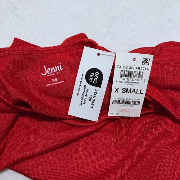 Jenni NWT Red Long Sleeves Sleepwear Top Women Various - Picture 7 of 9